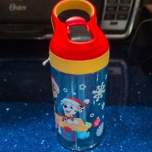 Brand New With Tags Paw Patrol Christmas Water Bottle.  7 In High.